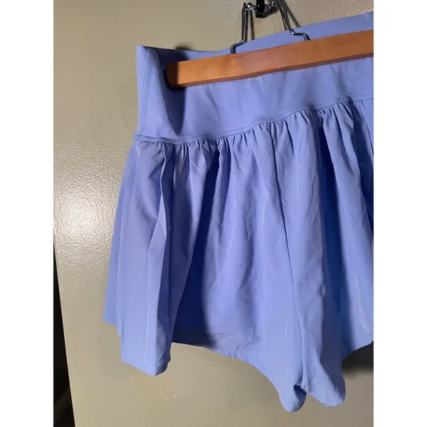 JoyLab Women's Size Medium Pleated Side Woven Shorts Periwinkle Blue Pockets - Image 8