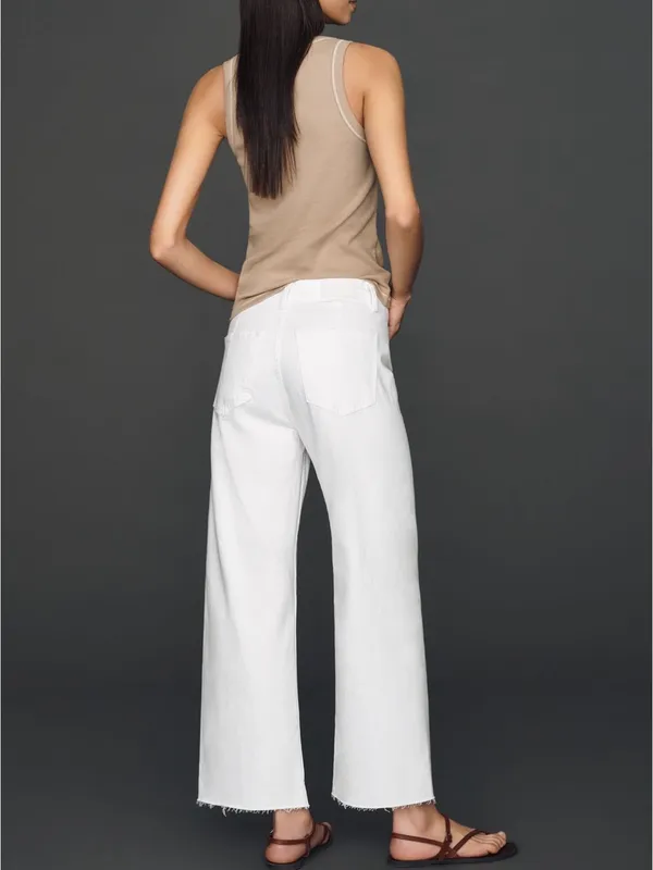 Pistola Penny High-Rise Crop Wide-Leg Jeans in Optic White - Image 2