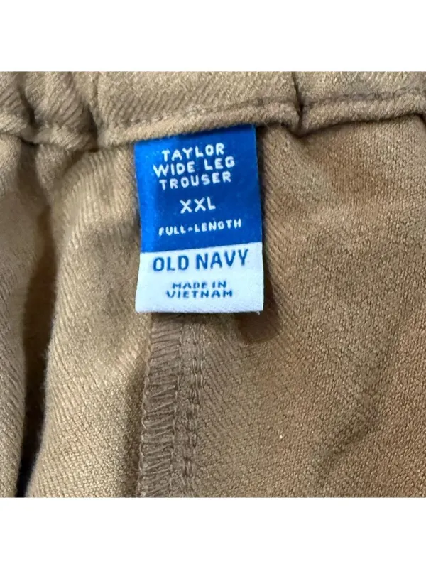 Old Navy Khaki Taylor Wide Leg Full Length Trousers - Image 5