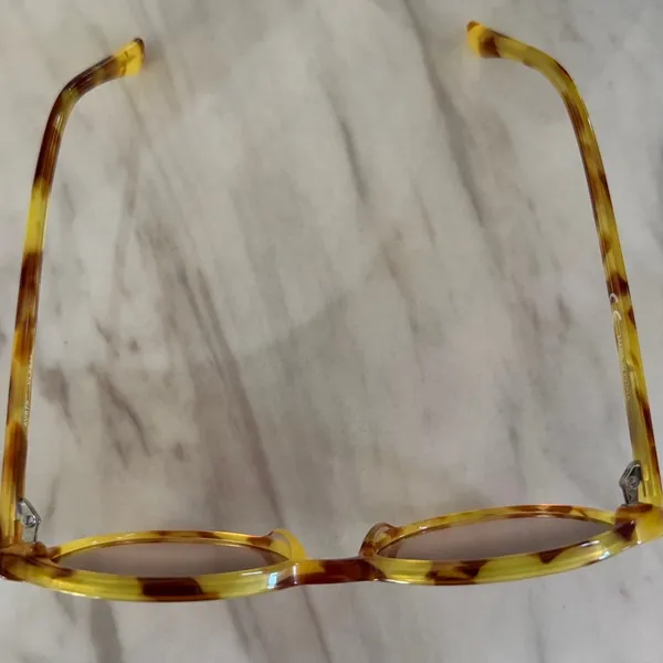 J.Crew Yellow Tortoiseshell Round Eye Vintage Inspired Sunglasses - Image 4