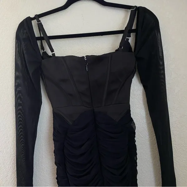 House of CB‎ Freyja black gathered corset dress size XS - Image 8