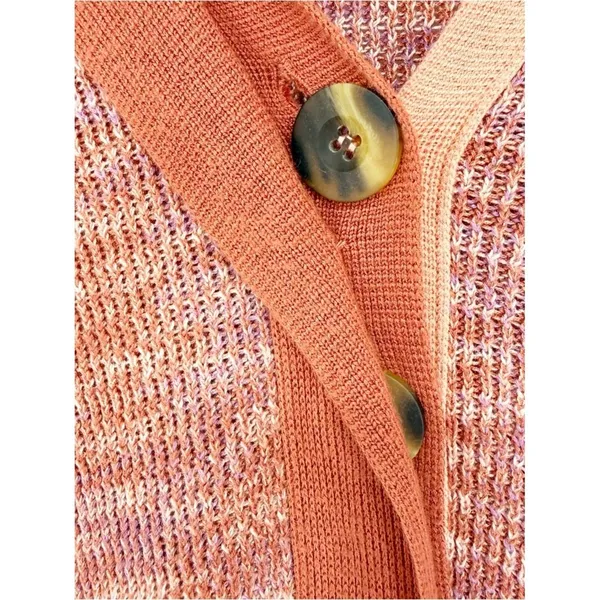 Free‎ People Making Memories Collared Sweater Women's Size L Orange Preppy - Image 6