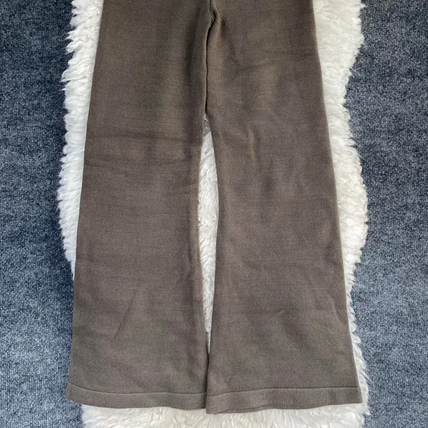 🆕 Vintage Havana Olive Grey Slim Fit Knit Fold Over Flare Pant Elevated Lounge - Image 7