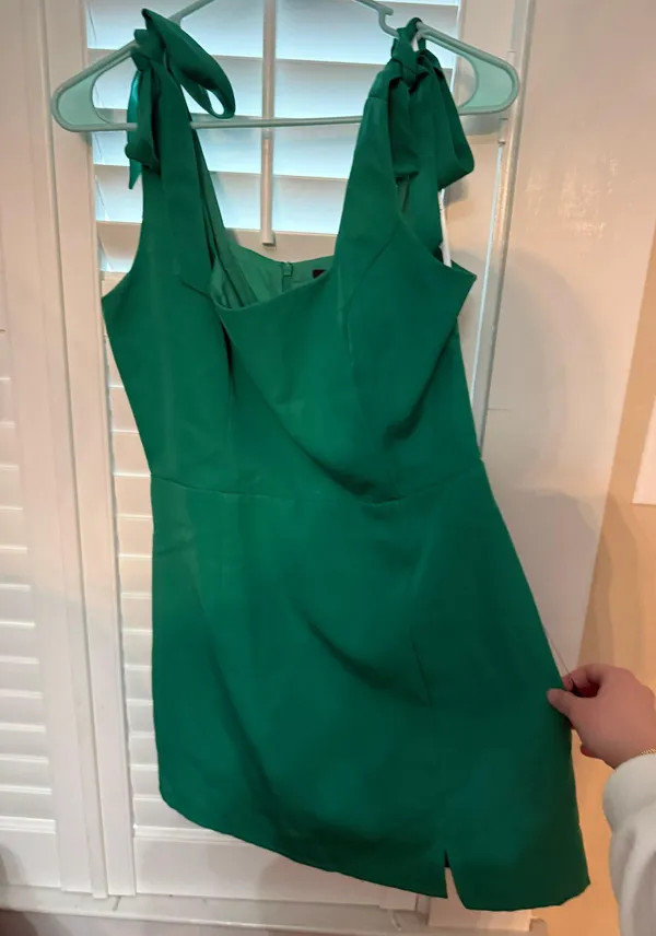 Lulus Green Tie Strap Mini Dress - Image 2