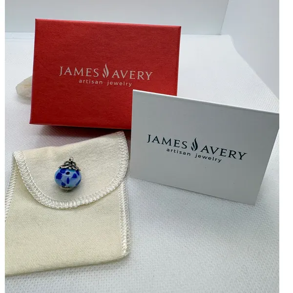 James Avery Retired Gentle Wave Blue Glass Finial Charm Sterling Silver Rare - Image 3