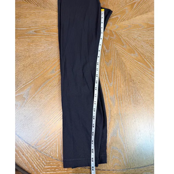 Lululemon‎ V-Waist Yoga Tight 25" Grid Texture Black Leggings Size 6 W5GAAS - Image 9