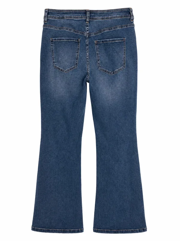 We The Free Button Fly Flare Jeans Womens 29 Blue Mid Rise Boho Festival - Image 4