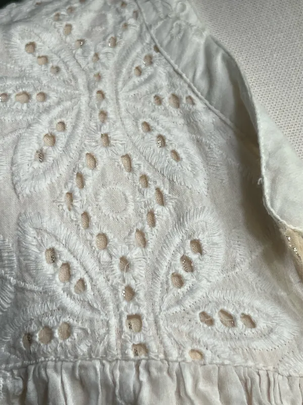 Cream color eyelet Blouse - Image 3