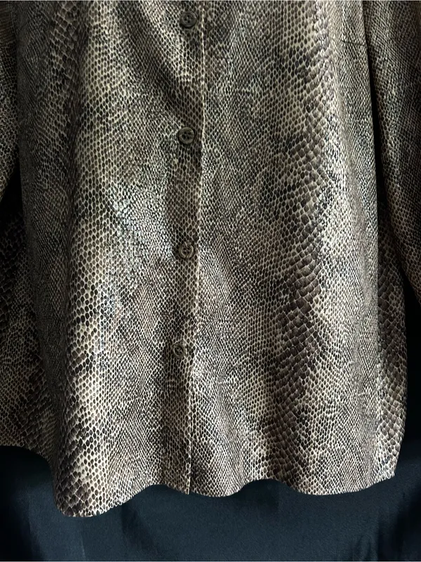 Harve Benard Holrzman Vintage Womens Snake-Print Button Front Jacket - Image 8