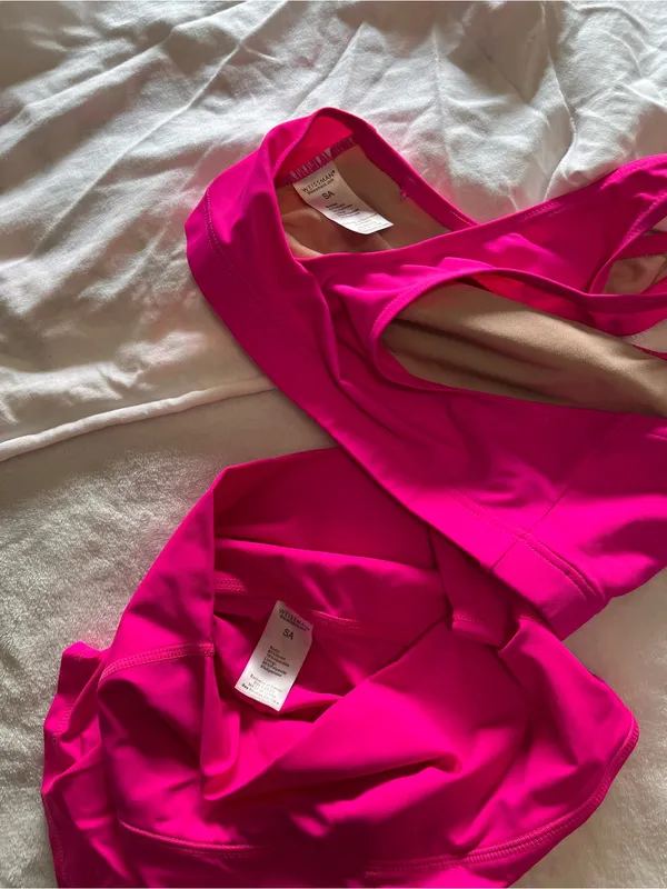 WEISSMAN Hot Pink 3 Piece Britney Set Dance Costume Work Out Adult Sz S EUC - Image 3
