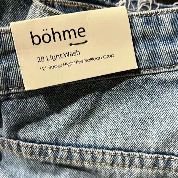 bohme 28” light wash 12 inch high-rise‎ bailloon crop C21 - Image 3