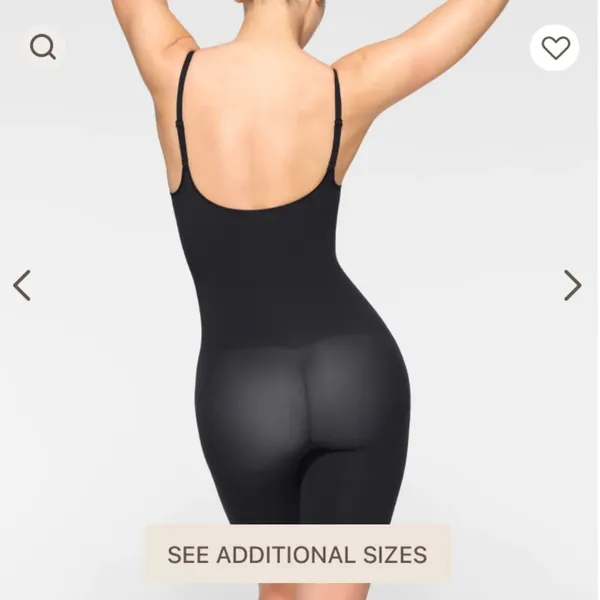 Skims sz L Seamless‎ Sculpt Mid-Thigh Bodysuit Onyx black New without box shorts - Image 4