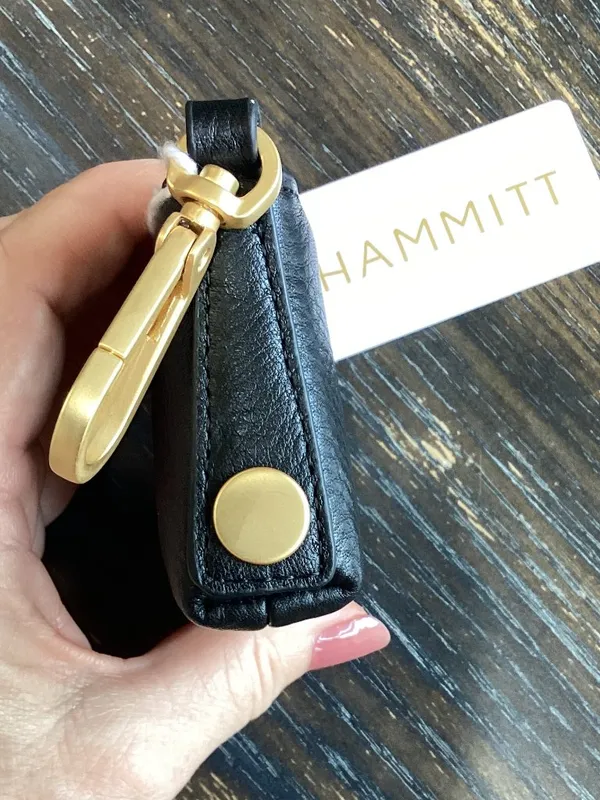 Hammitt Syd Black Leather Pouch with Gold Tone Hardware - Image 6