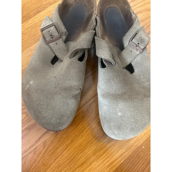 Birkenstock Boston Suede Clogs Taupe Regular Width EU 41 - Image 3