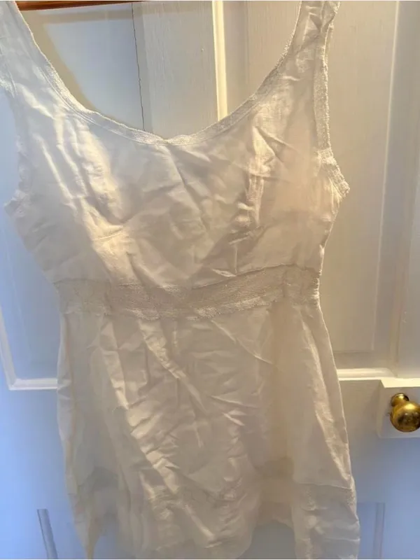 Rixo Ronan Linen Mini Dress Cream - Image 4
