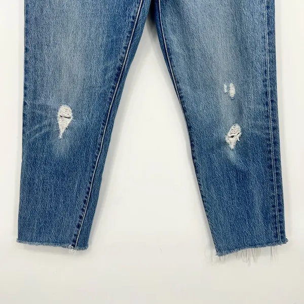Levi’s Wedgie Cropped Ankle High Rise Distressed Raw Hem Jeans High Waisted 27 - Image 9