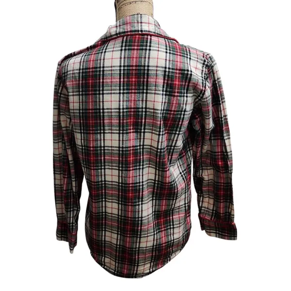Ralph Lauren‎ Plaid Flannel Pajama Top Cozy Button-Down Sleepwear - Image 2