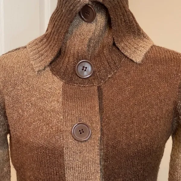 RXB Polyester Blend Cardigan Sweater Size S Brown - Image 6