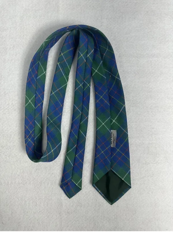 Inglis Scotland Mens Tie New Wool Tartan Green Plaid Necktie Vintage Cravats - Image 3