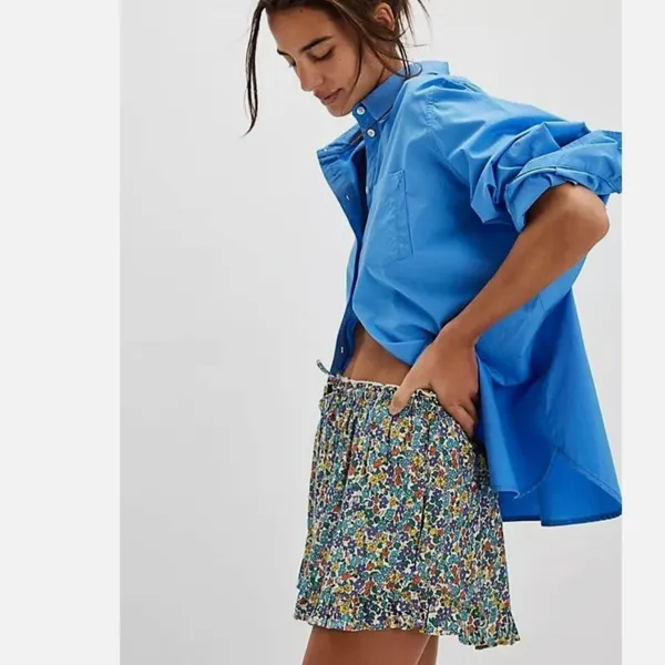 NEW $148 Free People Ellia Primary Floral Ellia Printed Smocked Ruffle Set 2pcs - Image 6