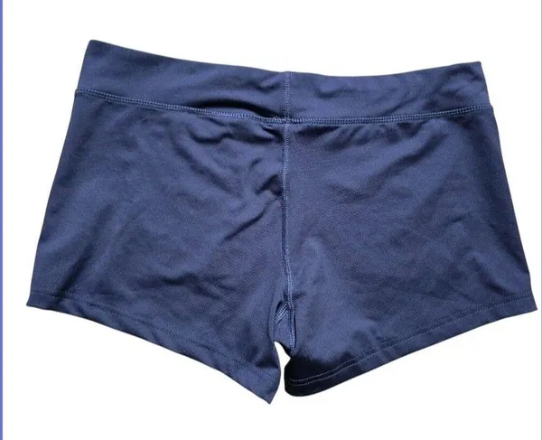 NIKE Dri Fit Shorts Women Size Large Mid Rise Dark Blue Booty Gym Athlete EUC - Image 2