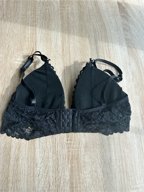 Black Lace Wireless Bralette - Women Intimates - Image 2