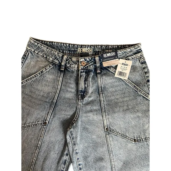New York ReWash Women's Jean‎ Indigo Low Rise Wide Leg Size 7 Style J28121AW3 - Image 6