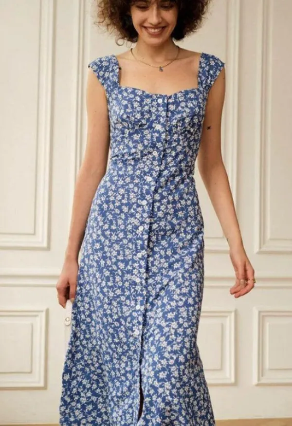 RIHOAS The Single-breasted Floral Midi Dress 3 - Image 2