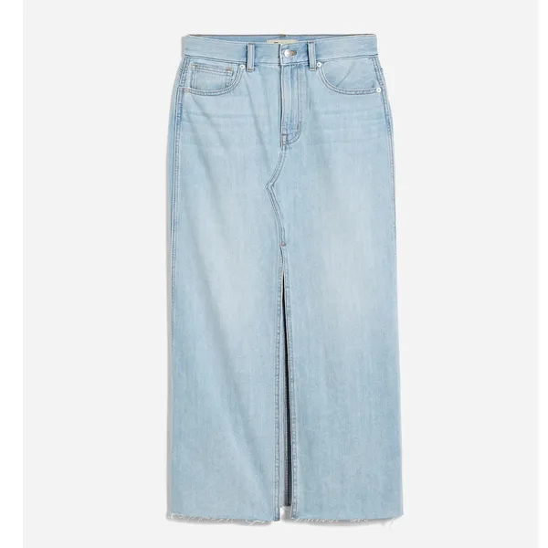 Madewell The Rilee Denim Midi Skirt Fitzgerald Wash Front Slit NWT‎ Size 31 - Image 6