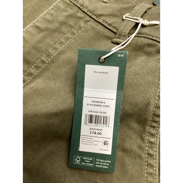 Alpine Design Womens Barrel Pant Vintage Olive Green High Rise Crop ADW24905 6 - Image 3