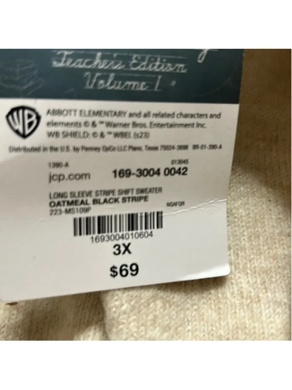 NEW ABBOTT ELEMENTARY Striped LONG SLEEVE SWEATER Dress 3X $69 - Image 4