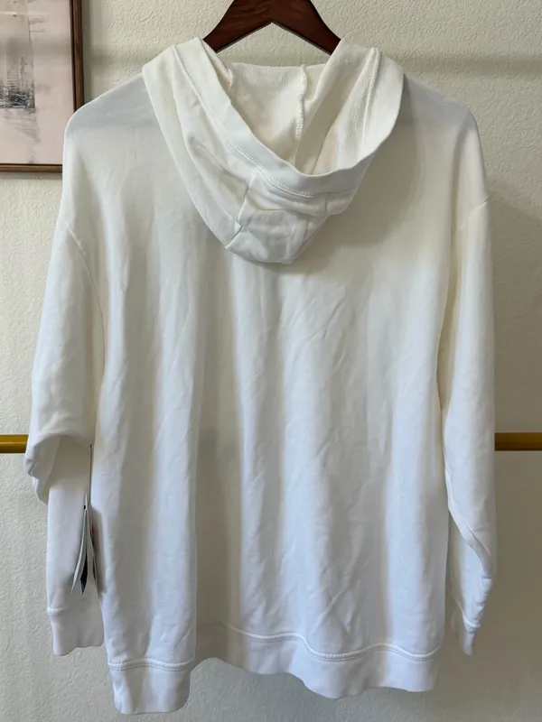 Nike White Lace-Up Hooded Pullover NWT Size Medium - Image 5