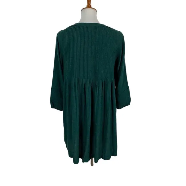 J Jill Petite Green Dress Small Long Sleeve‎ Boho Cottagecore Modest Work Casual - Image 4