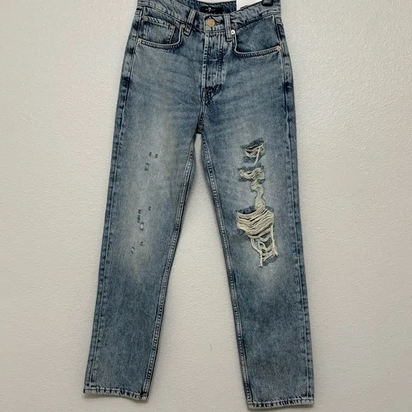 NWT 7 For All Mankind Julia Jeans Sz 23 Distressed Tapered Boyfriend 90s Vintage - Image 16