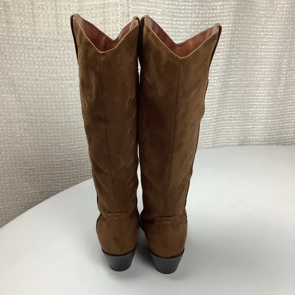 Soda Zahara Women’s Brown Western Cowgirl Knee-High Faux Suede Boots Size 6 NWOT - Image 8