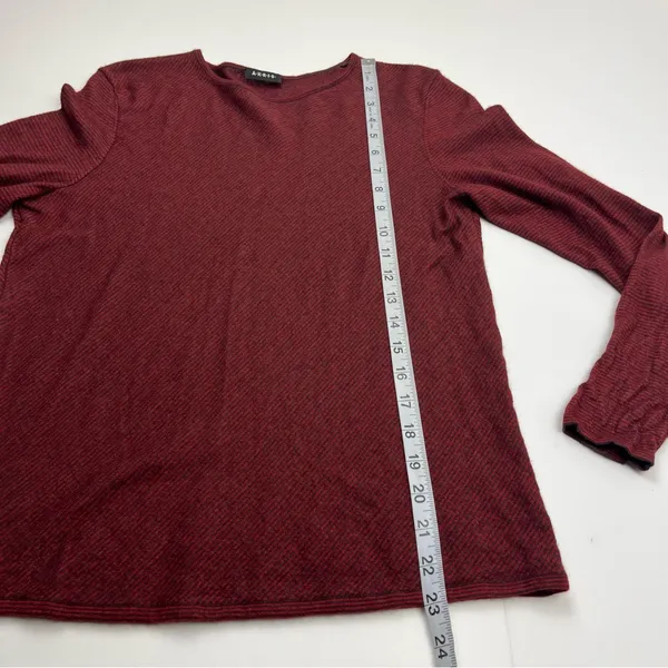 AKRIS Womens Cashmere Silk Red Stripe Long Sleeve Top US‎ 16 *SEE MEASUREMENTS - Image 7