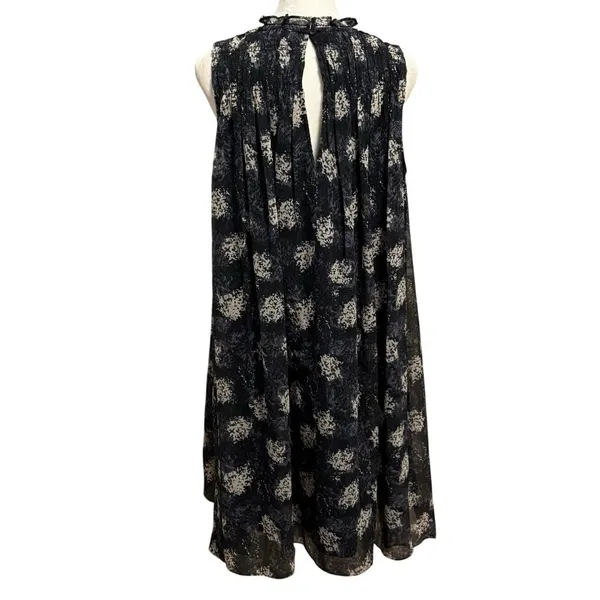 Joie Size M Baltic Floral Print Sleeveless Mini Dress Shift Blue White Floral - Image 4