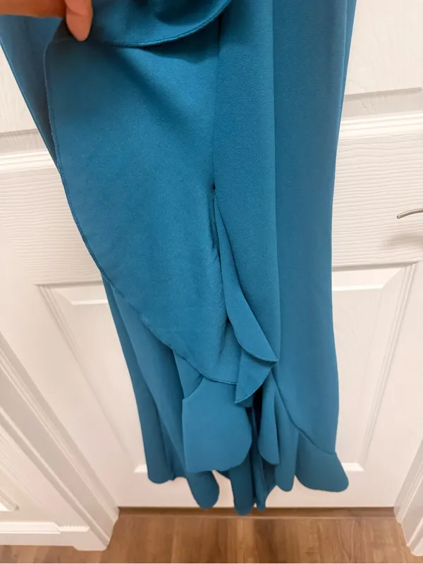 High Neck Sleeveless‎ Maxi Teal Wedding Guest Dress XL - Image 4
