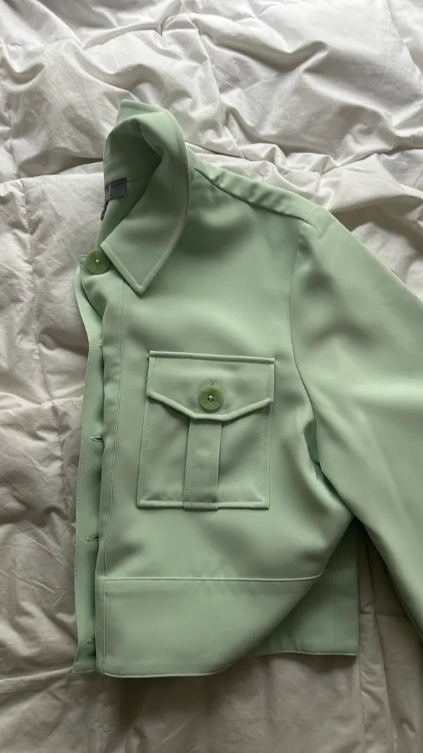 Marled Reunited Clothing Lime Green Button Up Jacket - Image 2