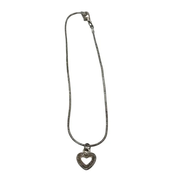 Sterling Silver Silver Heart Charm Bracelet With Thin Chain For Women A200 - Image 2