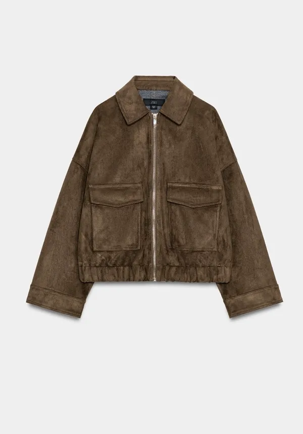 ZARA Suede Jacket Faux - Image 4