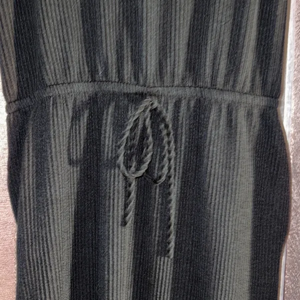 Black Sleeveless Midi Dress with Drawstring Waist Size L - Image 3