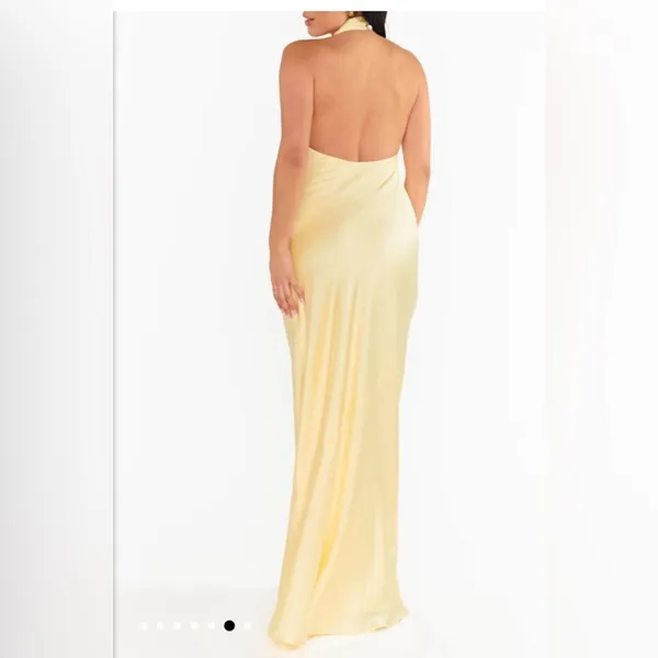 NWOT SHOW ME YOUR MUMU - Jasmine Halter Maxi Dress Pale Yellow size small - Image 2