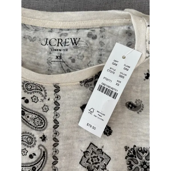 J.Crew New relaxed linen T-shirt in bandana print - Image 6