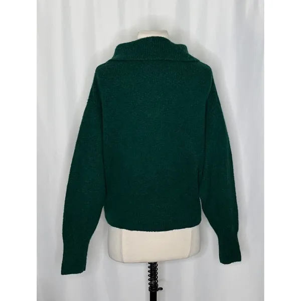 J. CREW Relaxed Half Zip Stretch Sweater Merino Wool Alpaca Dark Spruce Green M‎ - Image 7