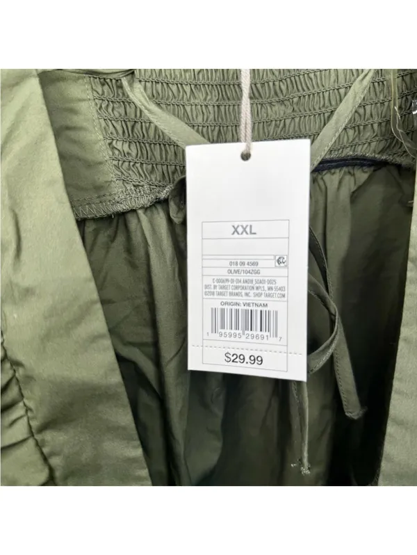 a new day Tie Back Olive Green Dress with Puff Sleeves Women’s Size XXL NWT - Image 7