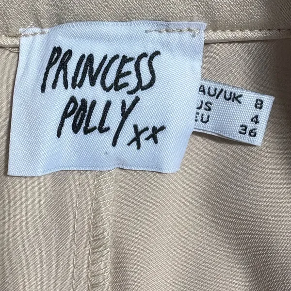Princess Polly Cream Wide Leg Trousers Size 4‎ EUC - Image 3