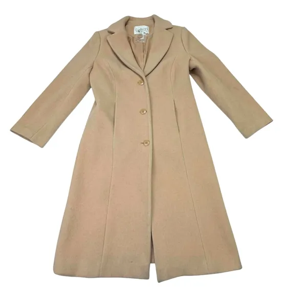 Chadwick's Women's Classic Camel Wool-Blend Long Tailored Coat - Image 3