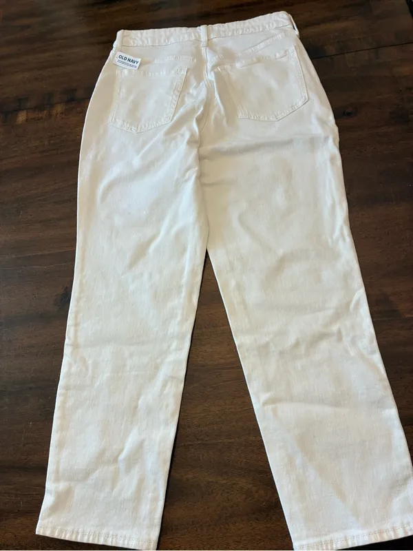 Old Navy OG Straight Jeans White Ankle Women’s 8 High-Rise Pants New NWT - Image 3