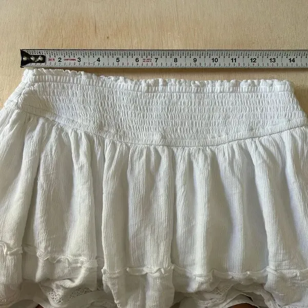 Hollister White Ultra High-Rise Skirt Women’s Size Large | Boho Mini Layered - Image 5
